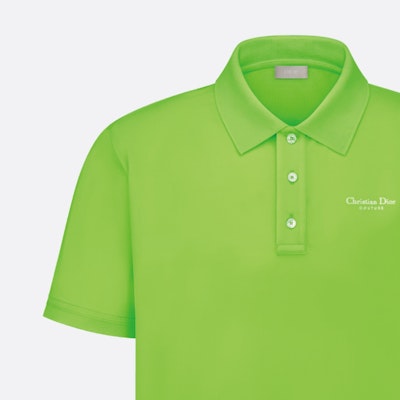 DIOR SS24 Embroidered Logo Polo Shirt Fluorescent Green. 483J834A0931-C680 Details for DIOR SS24 Embroidered Logo Polo Shirt Fluorescent Green. 483J834A0931-C680