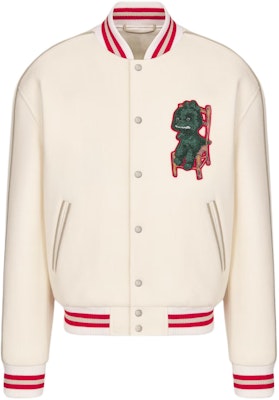 DIOR SS24 刺繡條紋字母卡通徽標飛行夾克外套. 413J435A0756-C089 Buy DIOR SS24 刺繡條紋字母卡通徽標飛行夾克外套. 413J435A0756-C089