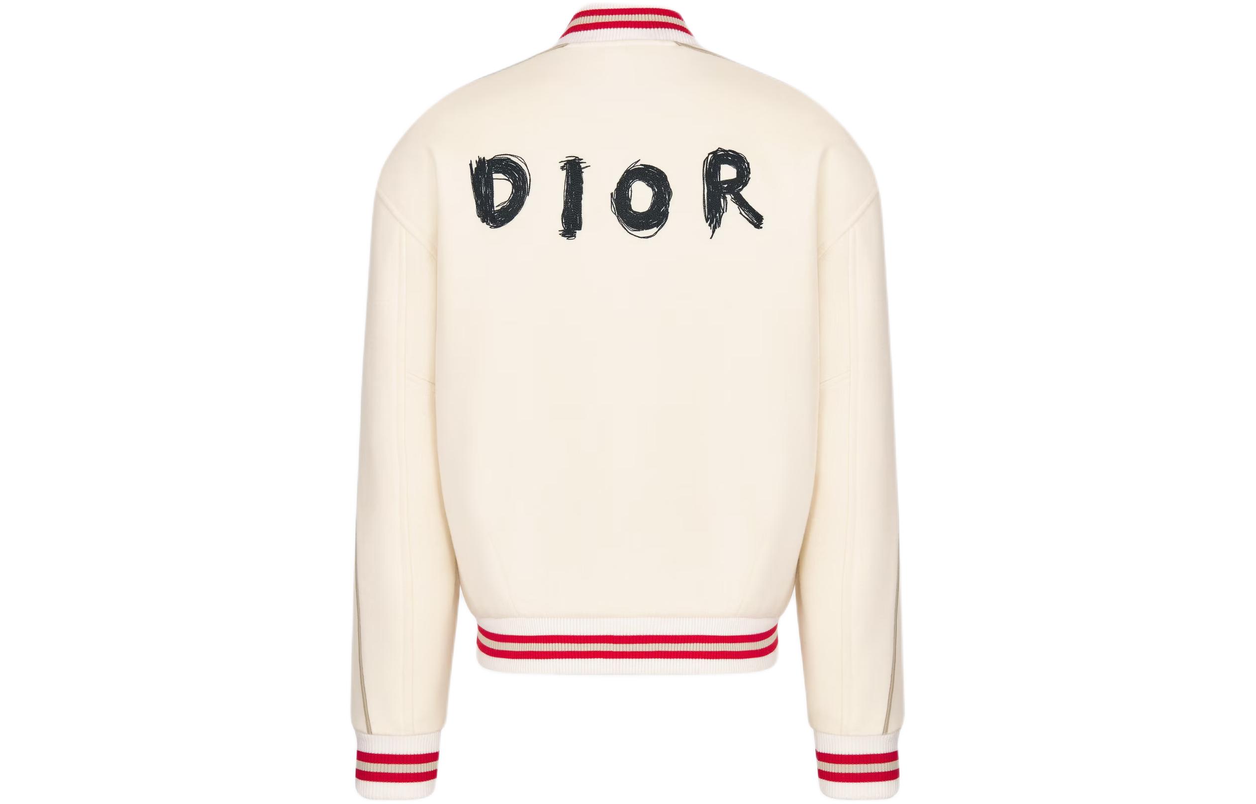 Lookbook DIOR SS24 刺繡條紋字母卡通徽標飛行夾克外套. 413J435A0756-C089