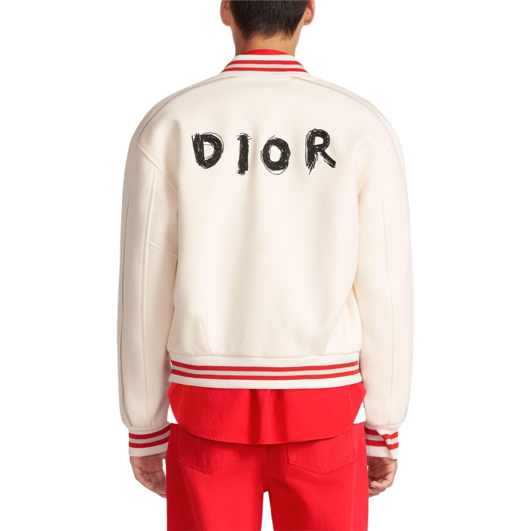 Details for DIOR SS24 刺繡條紋字母卡通徽標飛行夾克外套. 413J435A0756-C089