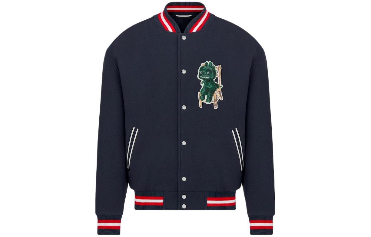 Cheap DIOR SS24 刺繡條紋字母卡通徽標飛行夾克外套. 413J435A0756-C089