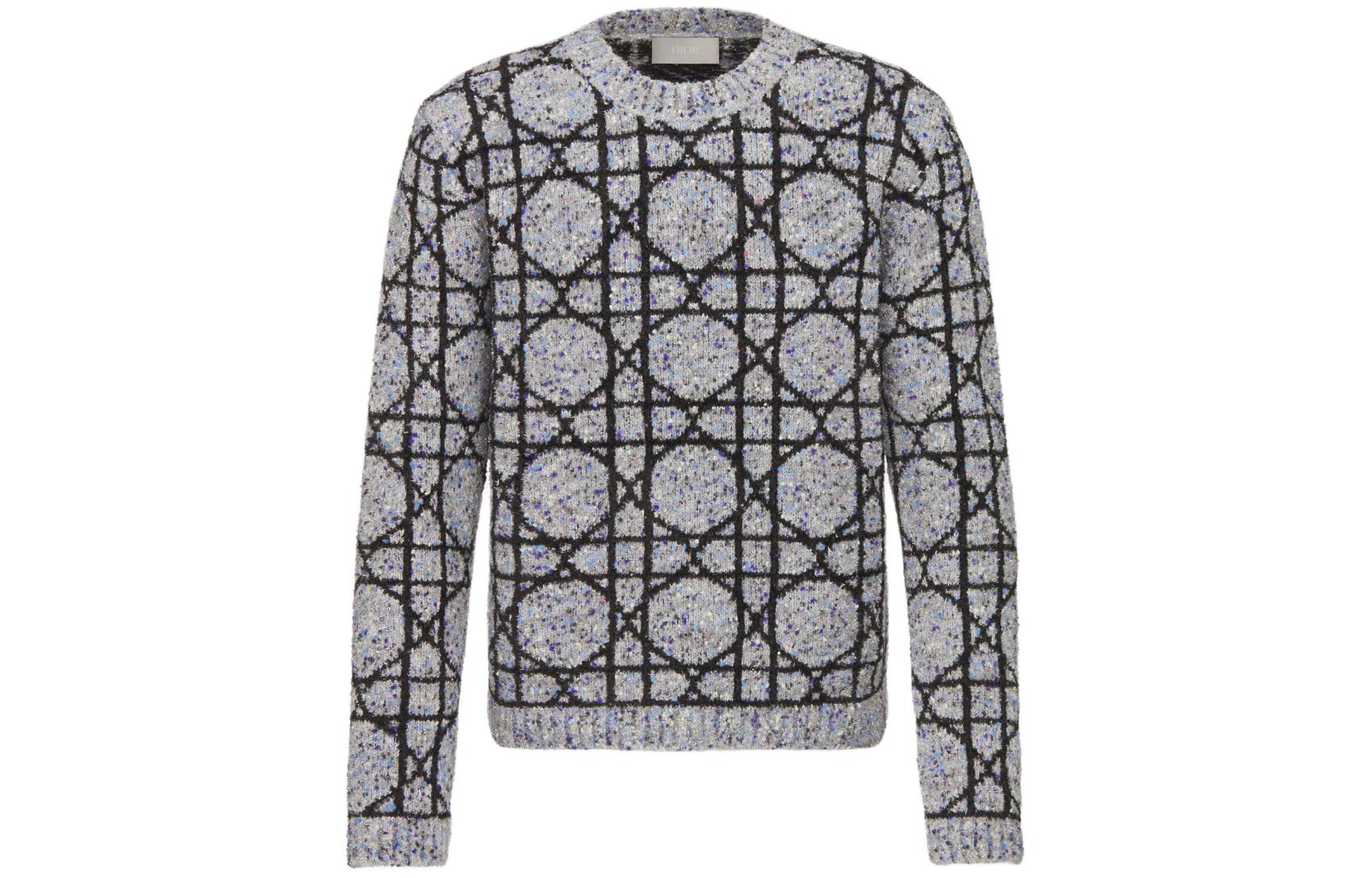 Order ディオール SS24 グレー カナージュ柄 長袖 ニット セーター. 483M643AT804-C889