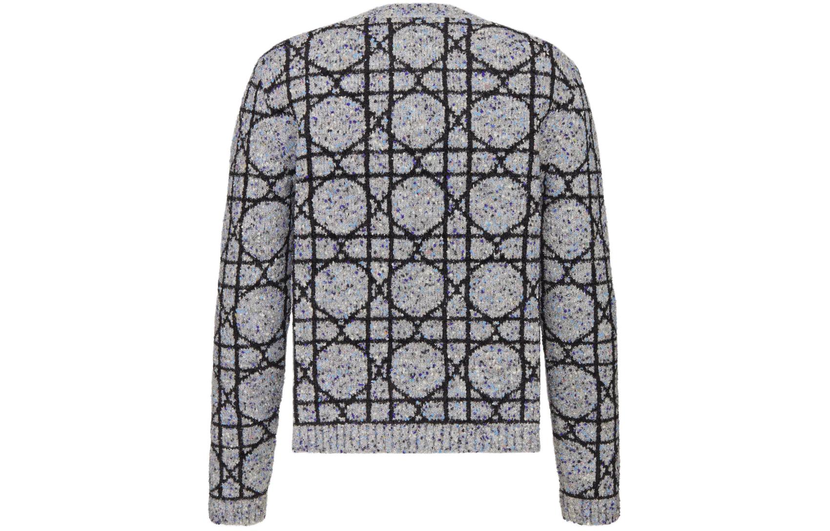 Lookbook ディオール SS24 グレー カナージュ柄 長袖 ニット セーター. 483M643AT804-C889