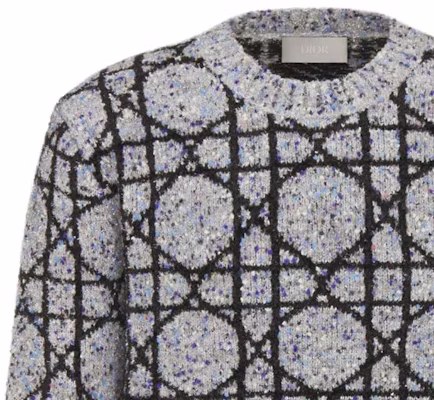 DIOR SS24 Grey Cannage Pattern Long-Sleeve Knit Sweater. 483M643AT804-C889 Purchase DIOR SS24 Grey Cannage Pattern Long-Sleeve Knit Sweater. 483M643AT804-C889
