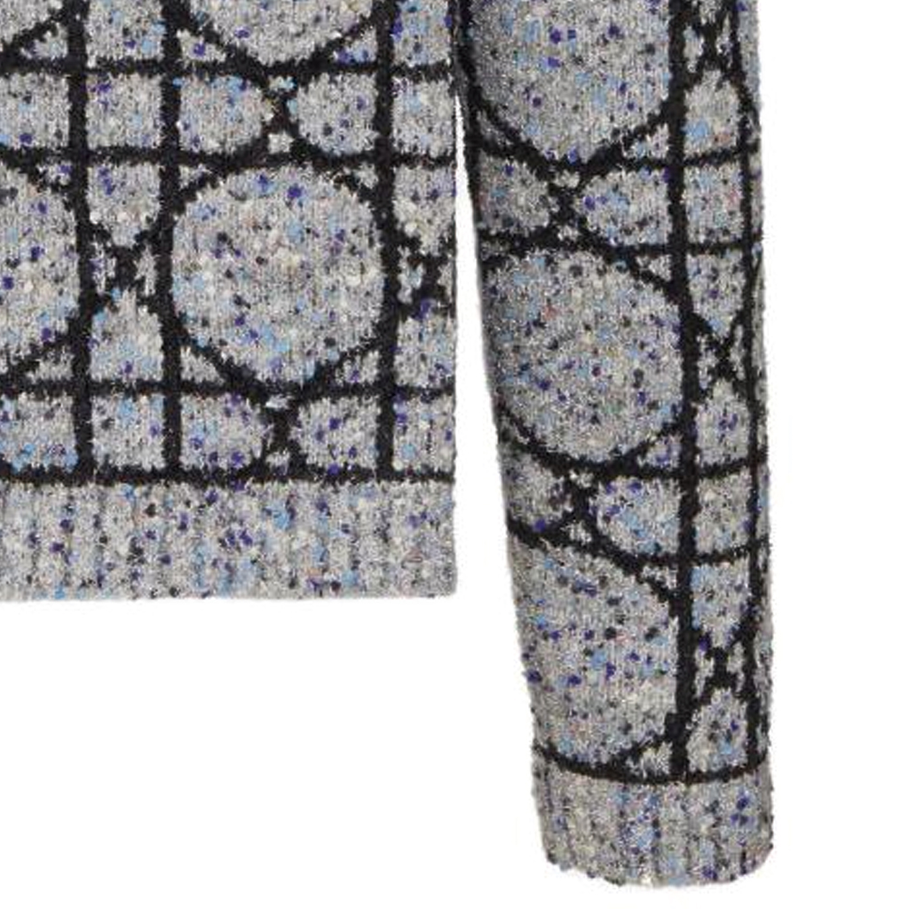 Cheap ディオール SS24 グレー カナージュ柄 長袖 ニット セーター. 483M643AT804-C889