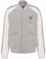 DIOR SS24 Grey Lily Floral Embroidered Single-Breasted Jacket. 493J434A0878-C880 DIOR SS24 Grey Lily Floral Embroidered Single-Breasted Jacket. 493J434A0878-C880