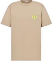 DIOR SS24 Logo Embroidered Oversized Beige Crewneck T-Shirt. 943J605F0554-C182 DIOR SS24 Logo Embroidered Oversized Beige Crewneck T-Shirt. 943J605F0554-C182