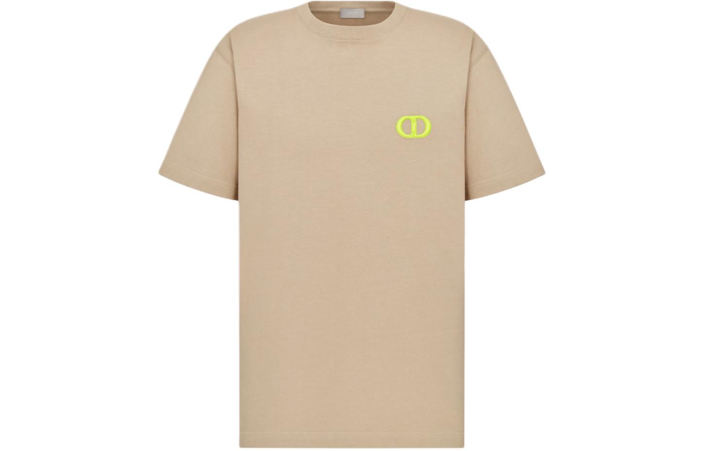 Order ディオール SS24 ロゴ刺繍 オーバーサイズ ベージュ クルーネック Tシャツ. 943J605F0554-C182