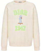 DIOR SS24 Logo Embroidered Ribbed Crewneck Loose Sweatshirt Beige 483J634B0912-C186 DIOR SS24 Logo Embroidered Ribbed Crewneck Loose Sweatshirt Beige 483J634B0912-C186