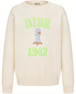 DIOR SS24 米色Logo刺繡羅紋寬鬆圓領長袖上衣 483J634B0912-C186 Buy DIOR SS24 米色Logo刺繡羅紋寬鬆圓領長袖上衣 483J634B0912-C186