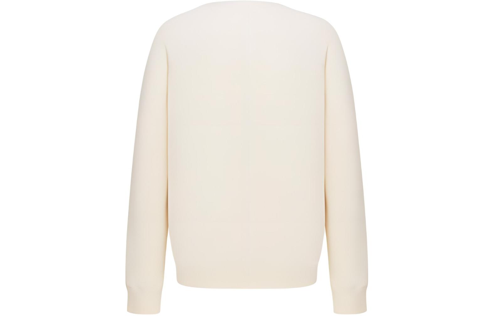 Lookbook DIOR SS24 米色Logo刺繡羅紋寬鬆圓領長袖上衣 483J634B0912-C186