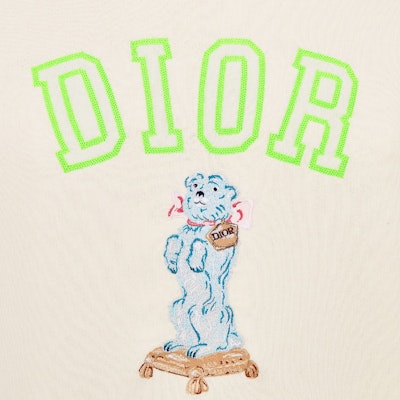 DIOR SS24 米色Logo刺繡羅紋寬鬆圓領長袖上衣 483J634B0912-C186 Sizing DIOR SS24 米色Logo刺繡羅紋寬鬆圓領長袖上衣 483J634B0912-C186