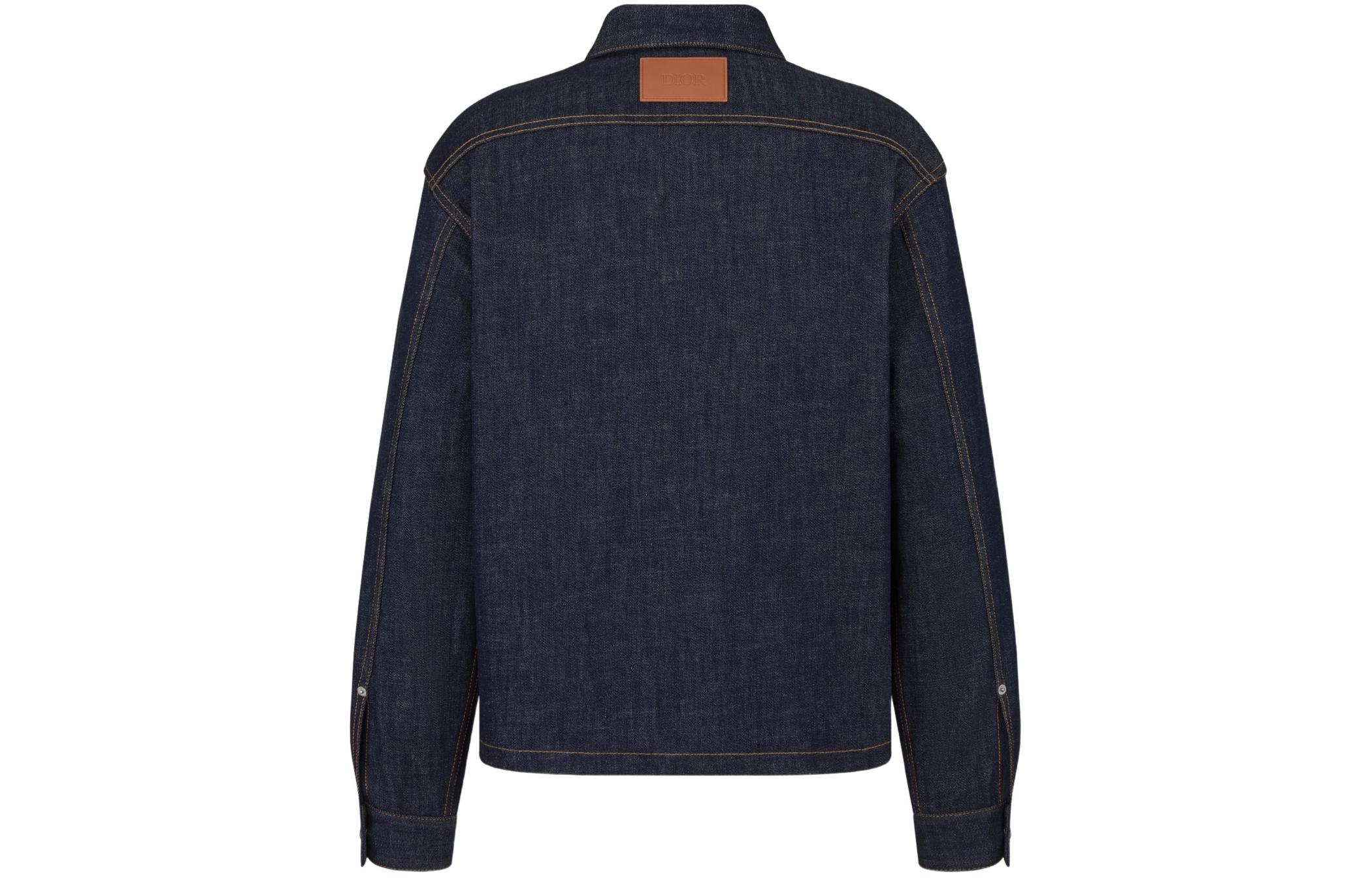 DIOR SS24  Logo Patch Button-Up Denim Jacket Blue 413D488A226X-C580 圖 3