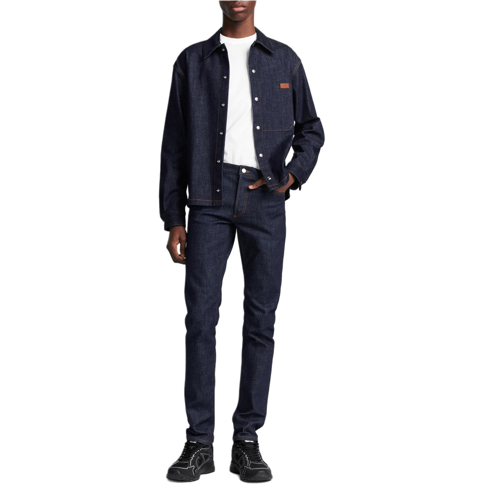 DIOR SS24  Logo Patch Button-Up Denim Jacket Blue 413D488A226X-C580 圖 4