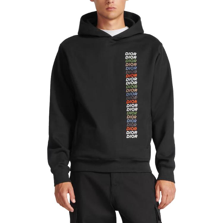 Shop DIOR SS24 Hoodie Logo Print Kasual Loose Fit. 413J646A0531-C985