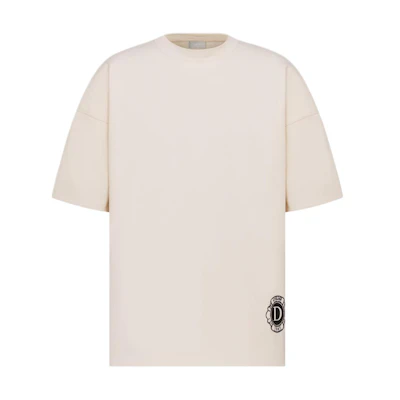 DIOR SS24 Logo Print Crewneck T-Shirt Beige. 483M648AT823-C089