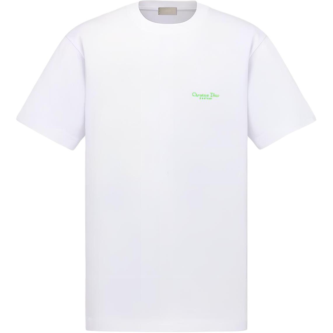 DIOR SS24  Loose Fit Logo Print Crew Neck White T-Shirt 483J696B0554-C086
