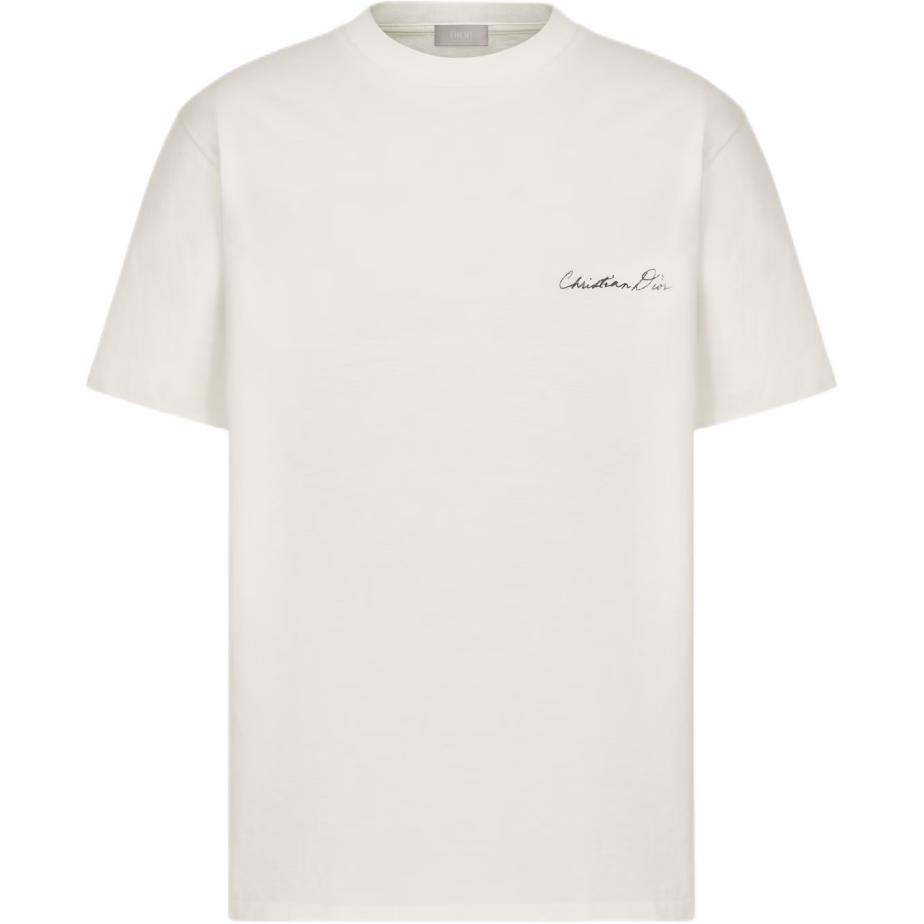 DIOR SS24  Loose Fit Plant Print Crewneck Tee - Off-White. 493J696A0817-C089