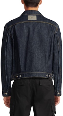 DIOR SS24 Navy Blue Denim Jacket with Zipper Detail and Buttons. 413D484A356X-C540 Purchase DIOR SS24 Navy Blue Denim Jacket with Zipper Detail and Buttons. 413D484A356X-C540