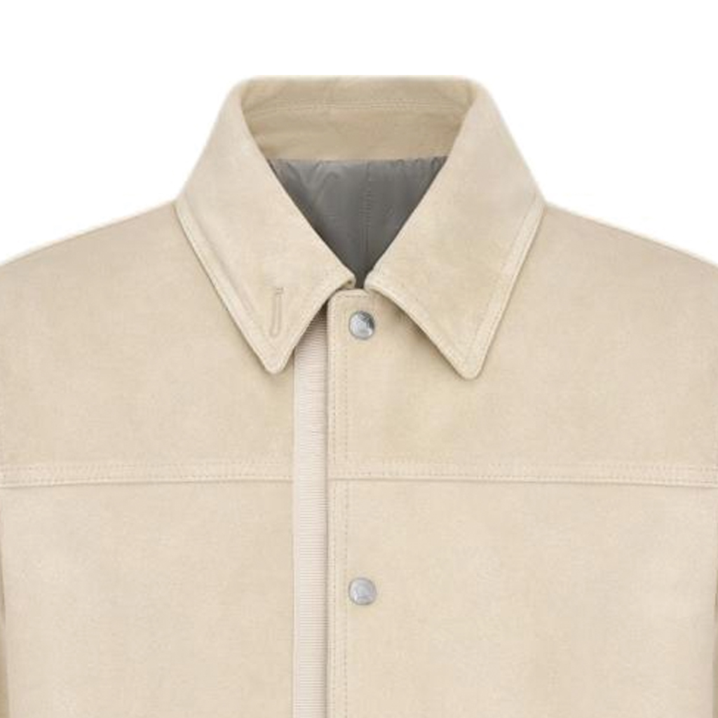 Cheap DIOR SS24  Off-White Logo Jacquard Long-Sleeve Leather Jacket. 013L428A0487-C010