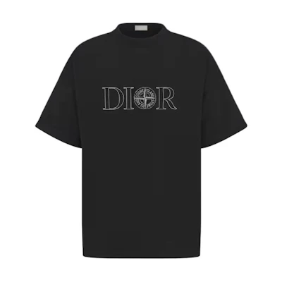 DIOR SS24 Oversized Black T-Shirt with Logo Print. 493J638B0554-C980