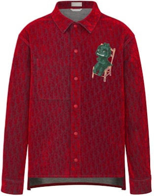 DIOR SS24 Baju Merah Lengan Panjang dengan Rekaan Patch Kartun 283D492D314X-C386 Buy DIOR SS24 Baju Merah Lengan Panjang dengan Rekaan Patch Kartun 283D492D314X-C386