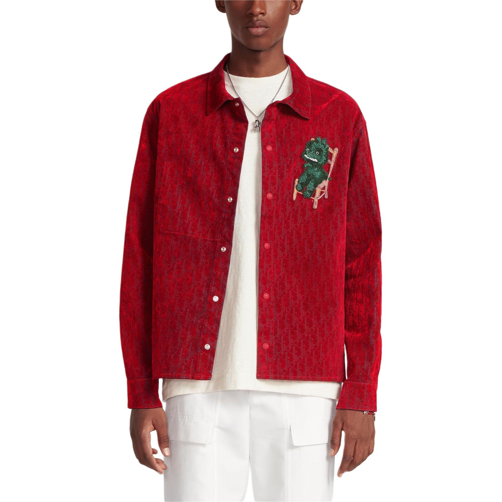 Purchase DIOR SS24 Baju Merah Lengan Panjang dengan Rekaan Patch Kartun 283D492D314X-C386