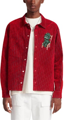 DIOR SS24 Baju Merah Lengan Panjang dengan Rekaan Patch Kartun 283D492D314X-C386 Purchase DIOR SS24 Baju Merah Lengan Panjang dengan Rekaan Patch Kartun 283D492D314X-C386