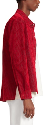 DIOR SS24 Baju Merah Lengan Panjang dengan Rekaan Patch Kartun 283D492D314X-C386 Details for DIOR SS24 Baju Merah Lengan Panjang dengan Rekaan Patch Kartun 283D492D314X-C386