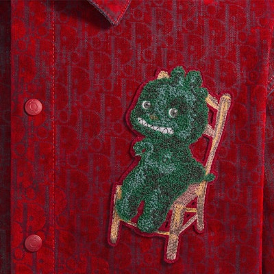 DIOR SS24 Baju Merah Lengan Panjang dengan Rekaan Patch Kartun 283D492D314X-C386 Cheap DIOR SS24 Baju Merah Lengan Panjang dengan Rekaan Patch Kartun 283D492D314X-C386