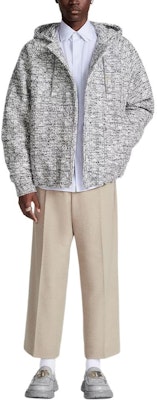 DIOR SS24 Short Tweed Hoodie Zip-Up Jacket Gray. 483C402A6179-C889 Shop DIOR SS24 Short Tweed Hoodie Zip-Up Jacket Gray. 483C402A6179-C889