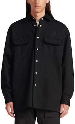 DIOR SS24 素色刺繡標誌長袖襯衫 413D587AY540-C181 7