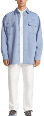 DIOR SS24 素色刺繡標誌長袖襯衫 413D587AY540-C181 Shop DIOR SS24 素色刺繡標誌長袖襯衫 413D587AY540-C181