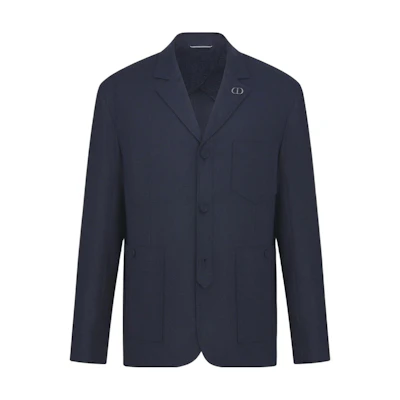 DIOR SS24 Solid Single-Breasted Casual Long-Sleeve Blazer Blue 313C203A6053-C580