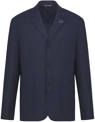 DIOR SS24 Solid Single-Breasted Casual Long-Sleeve Blazer Blue 313C203A6053-C580 Order DIOR SS24 Solid Single-Breasted Casual Long-Sleeve Blazer Blue 313C203A6053-C580
