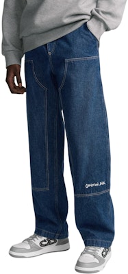 DIOR SS24 蓝色直筒牛仔裤 带徽标刺绣和纽扣口袋. 443D182A389-XC580 Purchase DIOR SS24 蓝色直筒牛仔裤 带徽标刺绣和纽扣口袋. 443D182A389-XC580