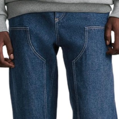 DIOR SS24 蓝色直筒牛仔裤 带徽标刺绣和纽扣口袋. 443D182A389-XC580 Sizing DIOR SS24 蓝色直筒牛仔裤 带徽标刺绣和纽扣口袋. 443D182A389-XC580