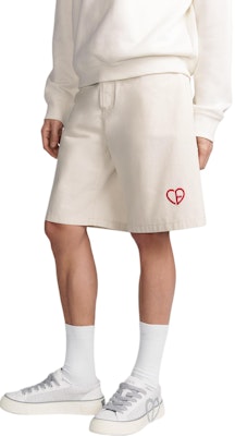 DIOR SS24 White Casual Shorts with Solid Logo and Heart Embroidery. 313D008D384X-C083 Purchase DIOR SS24 White Casual Shorts with Solid Logo and Heart Embroidery. 313D008D384X-C083