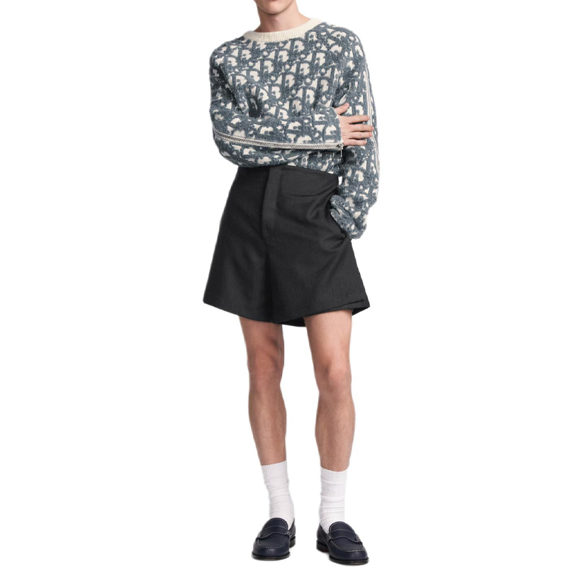 Shop DIOR SS24  White Crewneck Sweater with Logo Print. 493M635AT847-C085