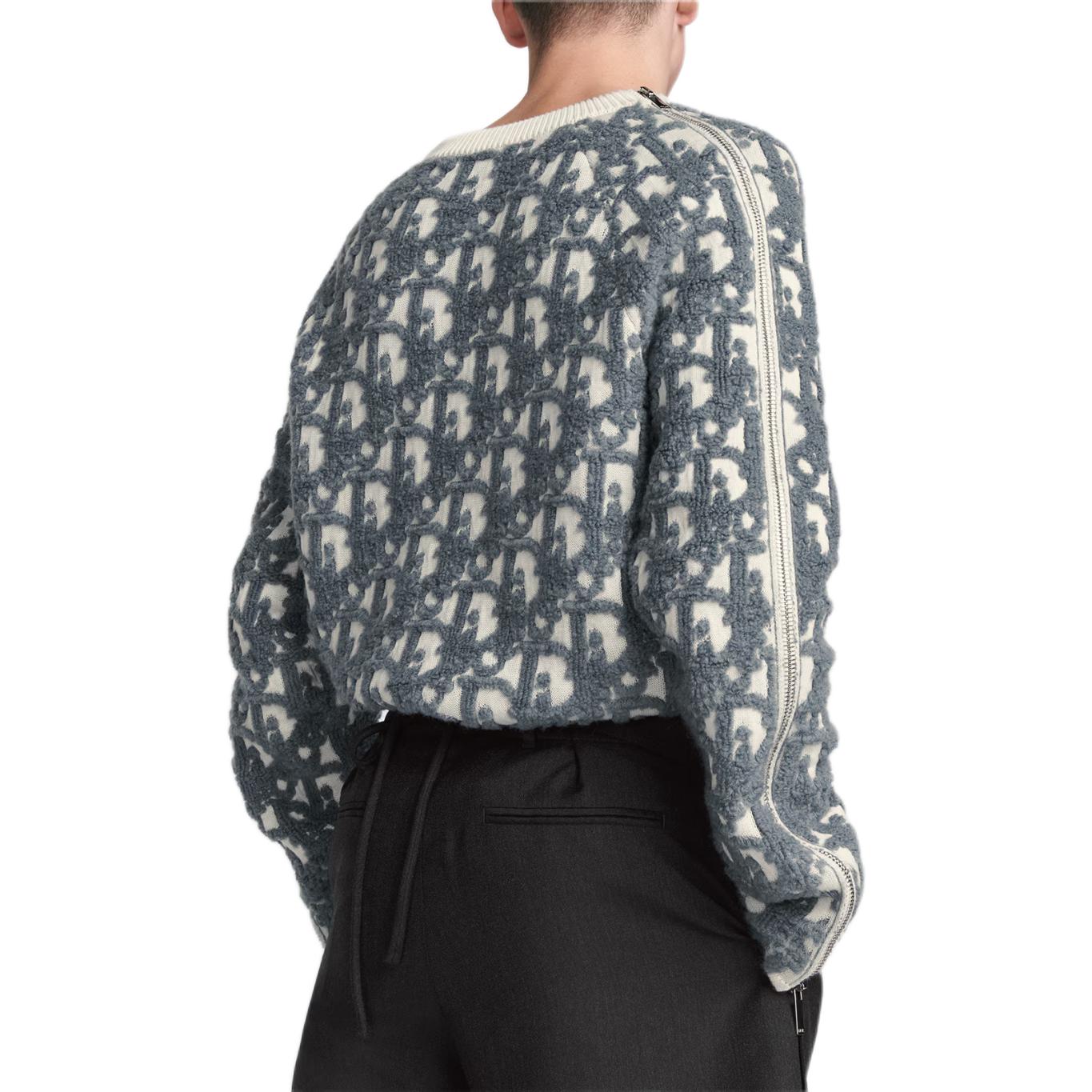 Details for DIOR SS24  White Crewneck Sweater with Logo Print. 493M635AT847-C085