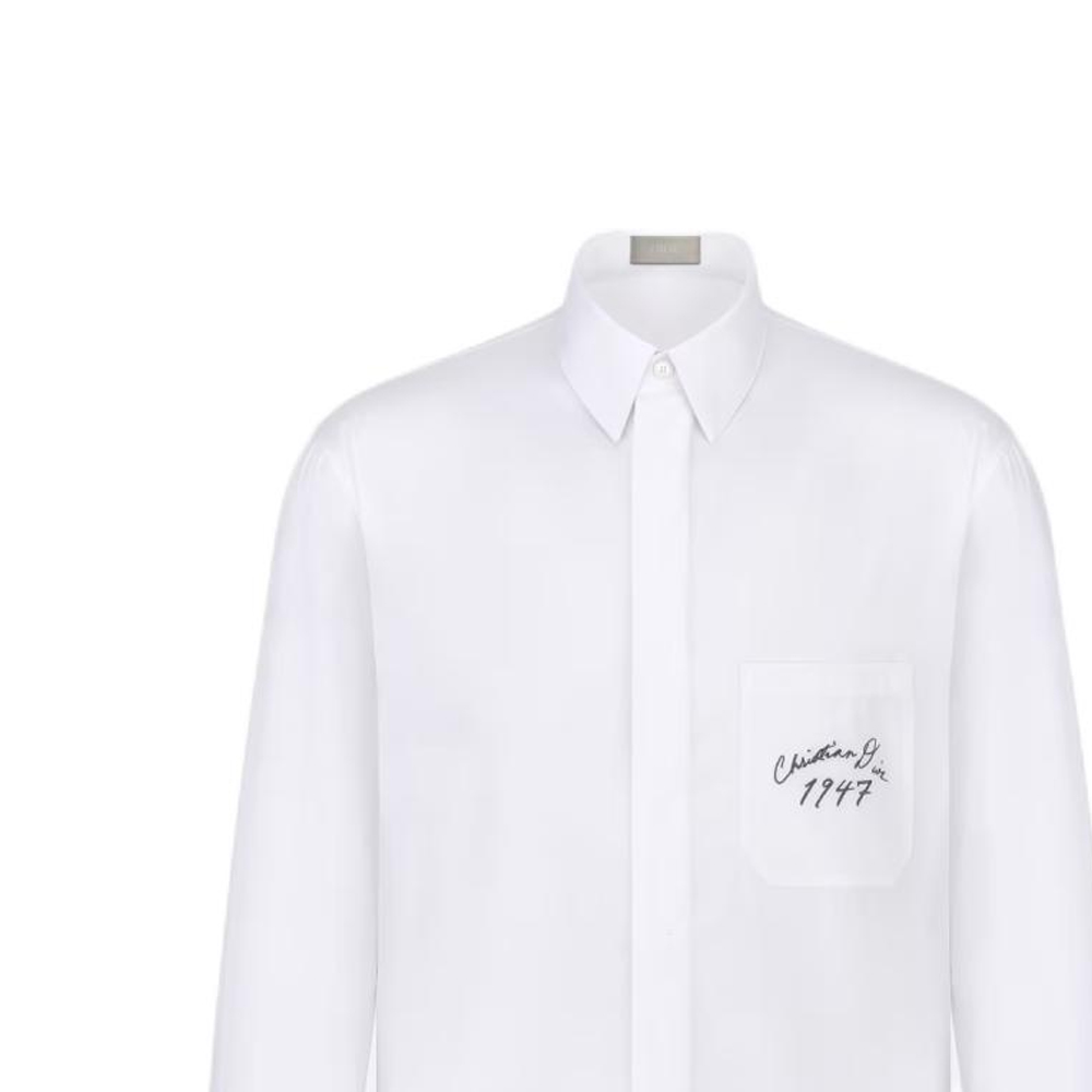 Cheap DIOR SS24 Camisa Blanca de Manga Larga con Bordado de Letras y Números. 493C530A1581-C088