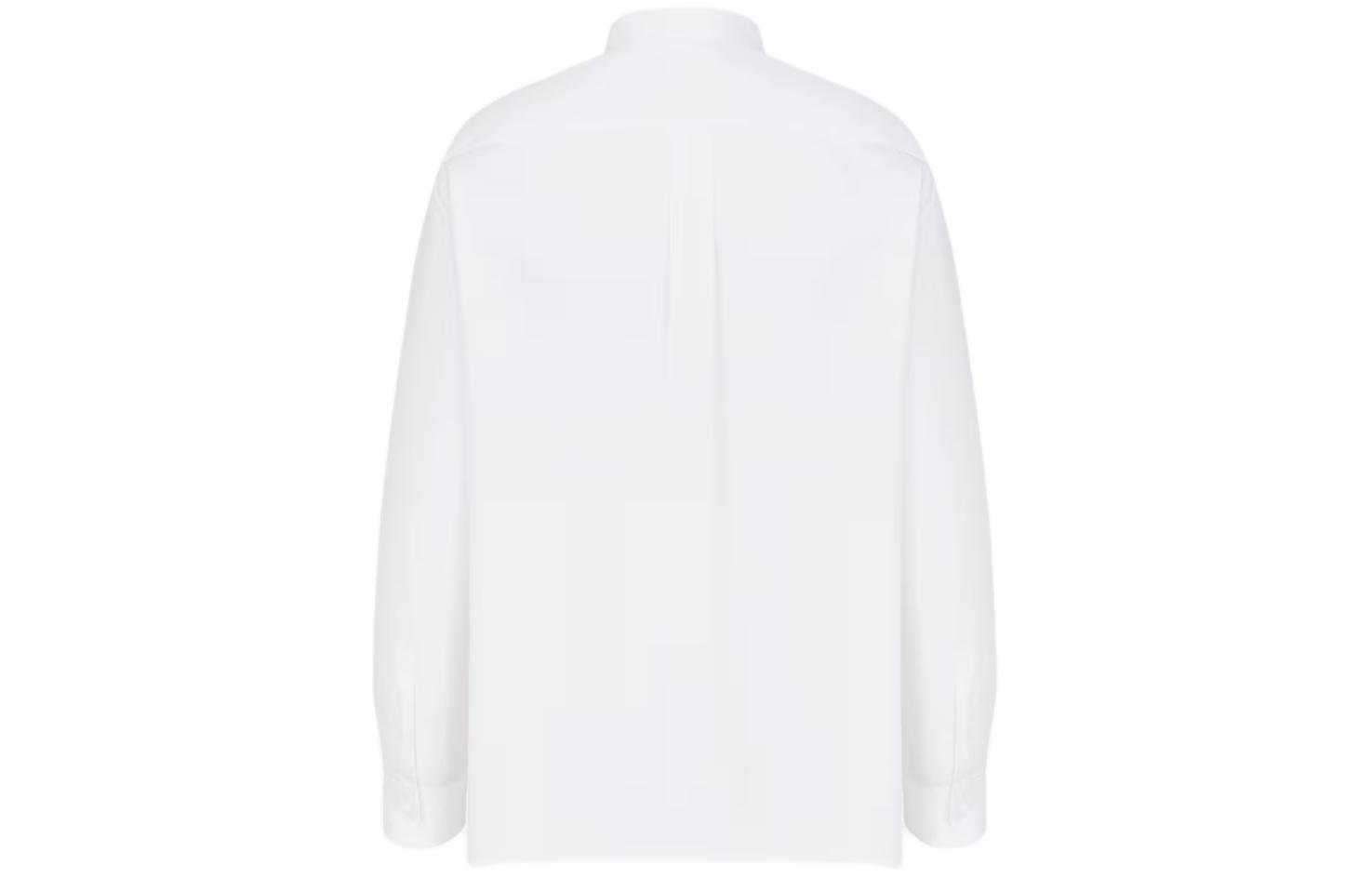 Lookbook DIOR SS24 Camisa Blanca Manga Larga con Bordado de Logo y Cuello en Punta 243C551E1581-C086