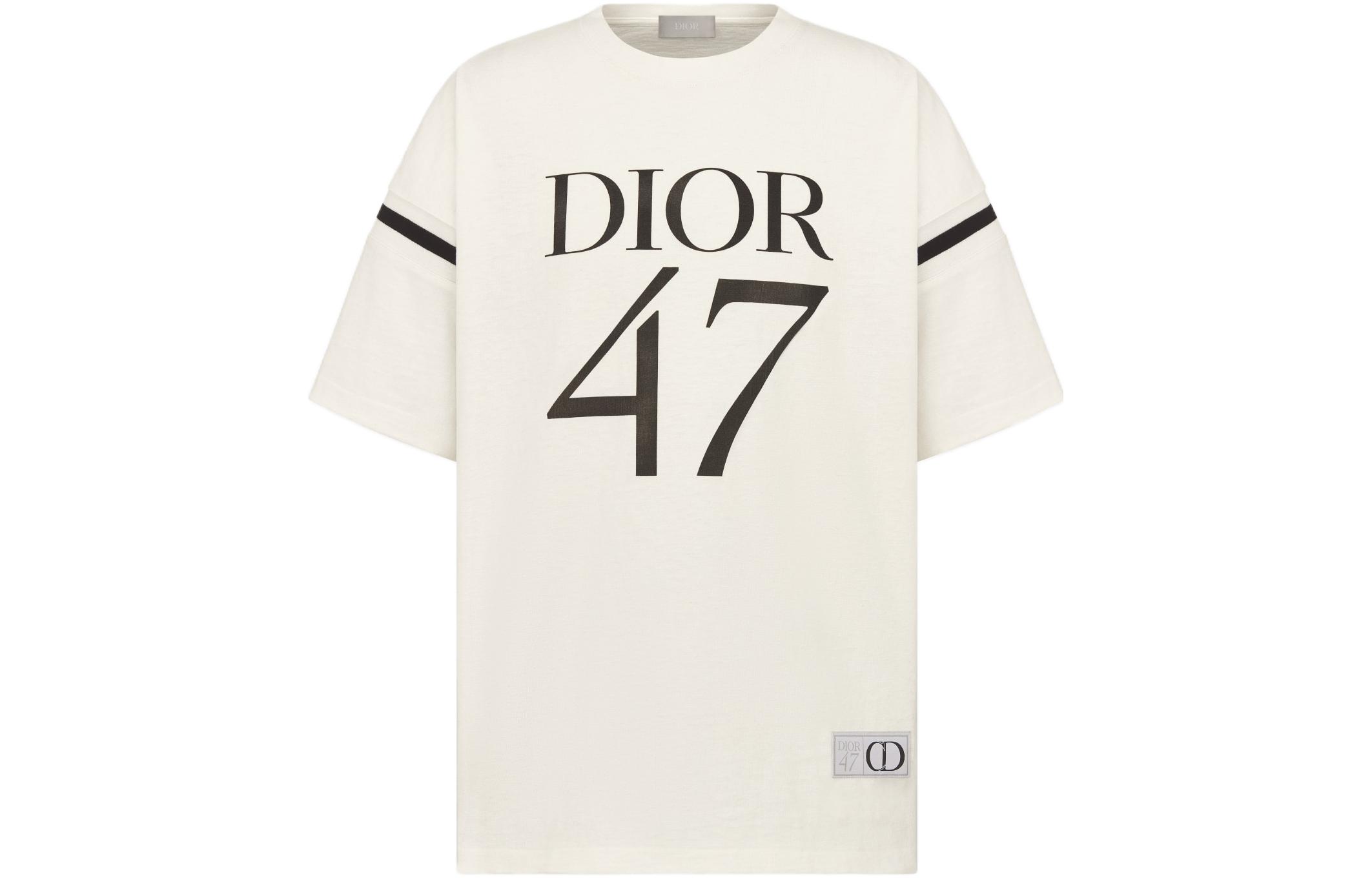 Order DIOR SS24 ホワイト ルーズフィット レタープリント 半袖 Tシャツ. 413J640A0849-C089