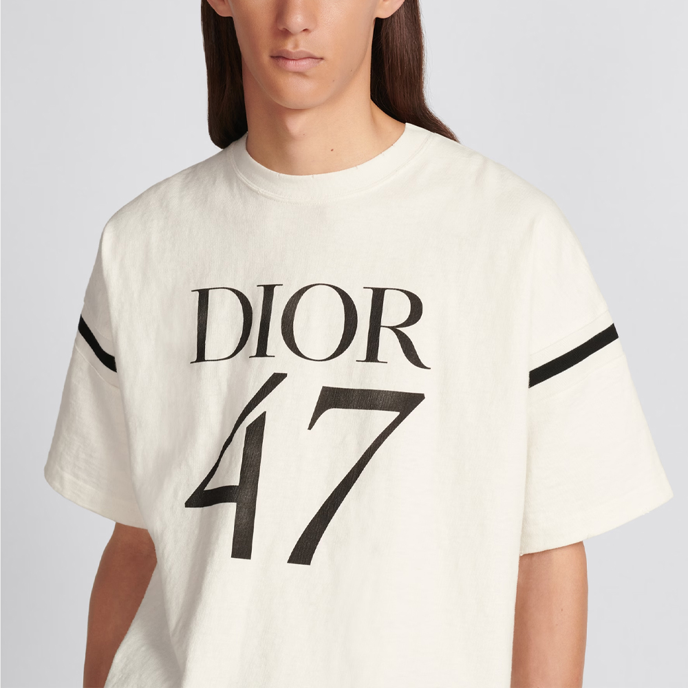 Sizing DIOR SS24 ホワイト ルーズフィット レタープリント 半袖 Tシャツ. 413J640A0849-C089