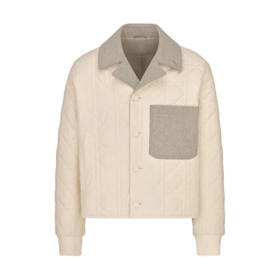 DIOR SS24 Beige Color-Block Pattern Loose-Fit Jacket for Men 483C414A6107-C181