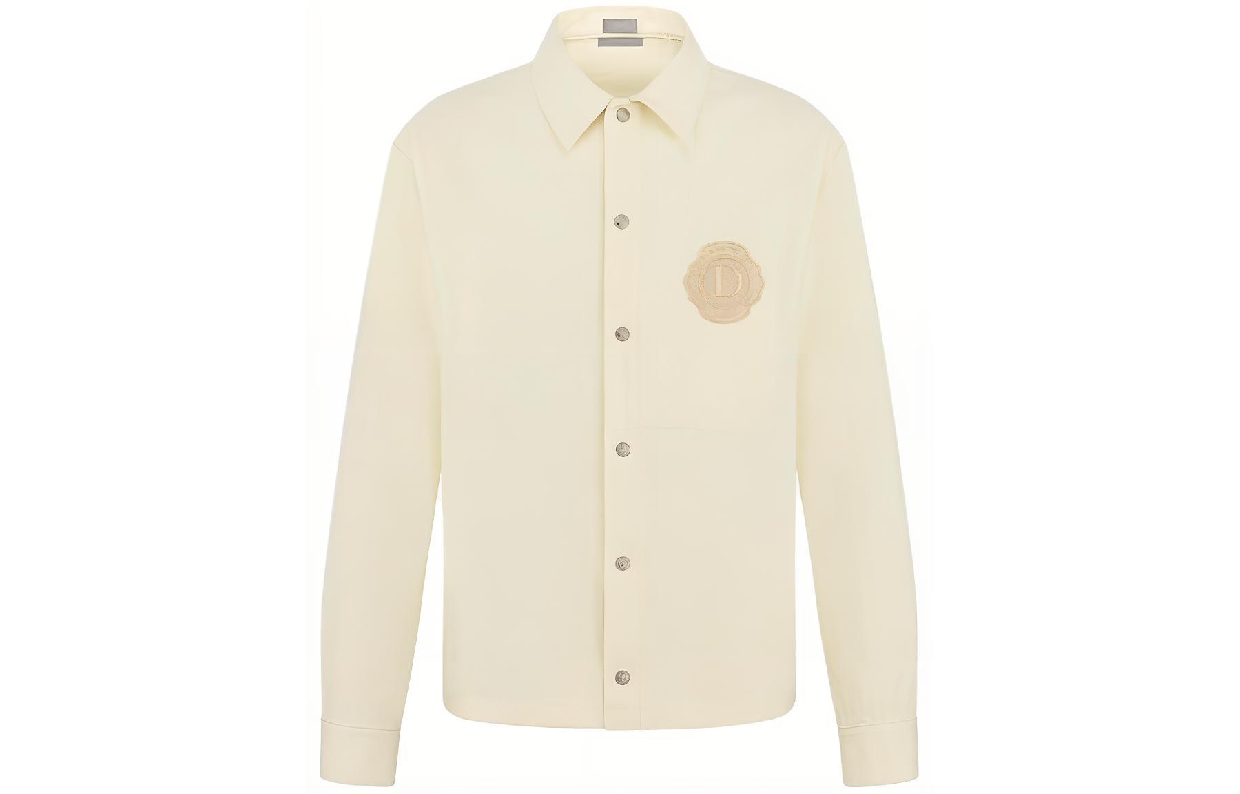 DIOR SS24 Beige Logo Print Long-Sleeve Jacket for Men 483D484A381X-C181