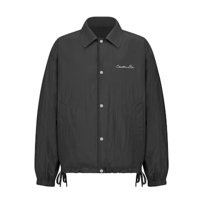 DIOR SS24 Black Embroidered Letter Short Jacket with Collar and Buttons 493C409B6224-C988