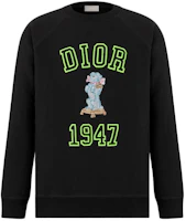 DIOR SS24 Black Logo Embroidered Ribbed Crewneck Sweatshirt 483J634A0912-C980 DIOR SS24 Black Logo Embroidered Ribbed Crewneck Sweatshirt 483J634A0912-C980