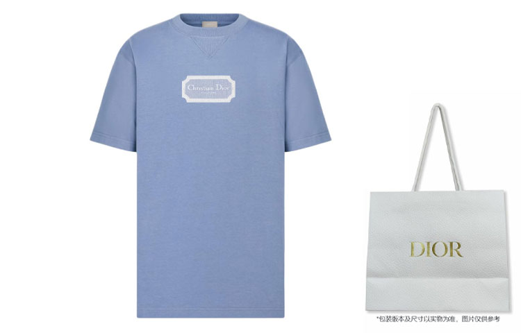 DIOR SS24 Blue Letter Embroidered Crewneck T-Shirt . 343J696C0554-C580 圖 4