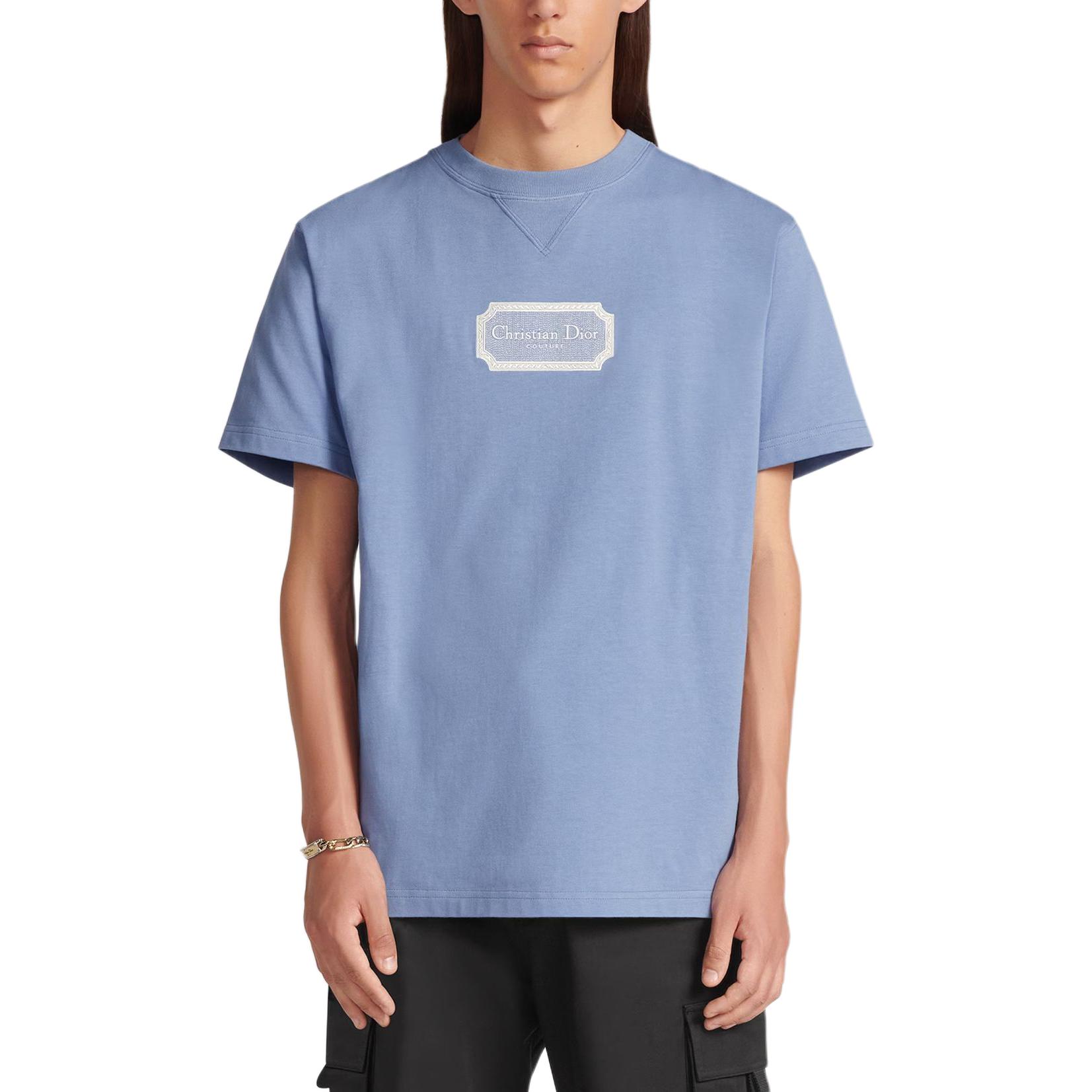 DIOR SS24 Blue Letter Embroidered Crewneck T-Shirt . 343J696C0554-C580 圖 5